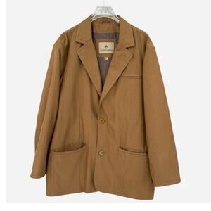 Rainforest Faux Suede Utility Travel Jacket Brown Lightweight Lined Work Blazer
